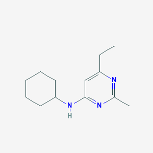 molecular formula C13H21N3 B7581514 N-cyclohexyl-6-ethyl-2-methylpyrimidin-4-amine 