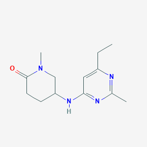 molecular formula C13H20N4O B7581518 5-[(6-Ethyl-2-methylpyrimidin-4-yl)amino]-1-methylpiperidin-2-one 