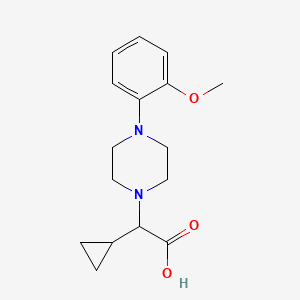 molecular formula C16H22N2O3 B7581523 2-Cyclopropyl-2-[4-(2-methoxyphenyl)piperazin-1-yl]acetic acid 