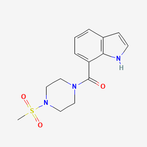 molecular formula C14H17N3O3S B7581529 1H-indol-7-yl-(4-methylsulfonylpiperazin-1-yl)methanone 