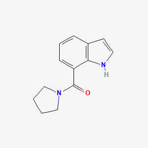 molecular formula C13H14N2O B7581546 1H-indol-7-yl(pyrrolidin-1-yl)methanone 