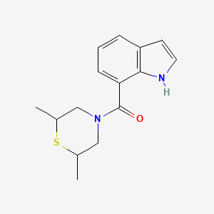 molecular formula C15H18N2OS B7581552 (2,6-dimethylthiomorpholin-4-yl)-(1H-indol-7-yl)methanone 