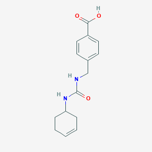 molecular formula C15H18N2O3 B7581553 4-[(Cyclohex-3-en-1-ylcarbamoylamino)methyl]benzoic acid 