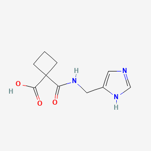 molecular formula C10H13N3O3 B7581554 1-(1H-imidazol-5-ylmethylcarbamoyl)cyclobutane-1-carboxylic acid 