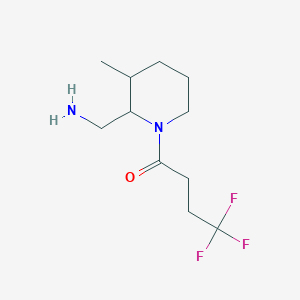 molecular formula C11H19F3N2O B7581567 1-[2-(Aminomethyl)-3-methylpiperidin-1-yl]-4,4,4-trifluorobutan-1-one 