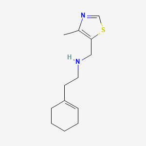 molecular formula C13H20N2S B7581568 2-(cyclohexen-1-yl)-N-[(4-methyl-1,3-thiazol-5-yl)methyl]ethanamine 