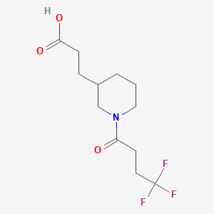 molecular formula C12H18F3NO3 B7581575 3-[1-(4,4,4-Trifluorobutanoyl)piperidin-3-yl]propanoic acid 