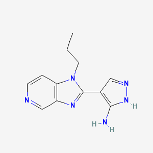 molecular formula C12H14N6 B7581579 4-(1-propylimidazo[4,5-c]pyridin-2-yl)-1H-pyrazol-5-amine 