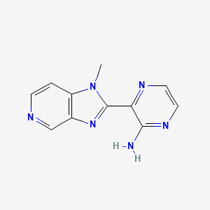 molecular formula C11H10N6 B7581584 3-(1-Methylimidazo[4,5-c]pyridin-2-yl)pyrazin-2-amine 