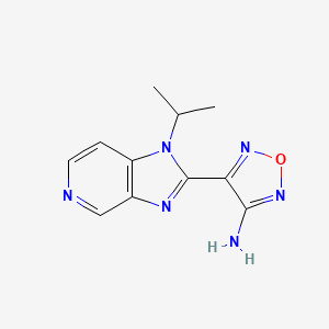 molecular formula C11H12N6O B7581591 4-(1-Propan-2-ylimidazo[4,5-c]pyridin-2-yl)-1,2,5-oxadiazol-3-amine 