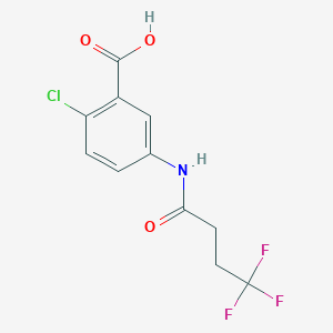 molecular formula C11H9ClF3NO3 B7581594 2-Chloro-5-(4,4,4-trifluorobutanoylamino)benzoic acid 