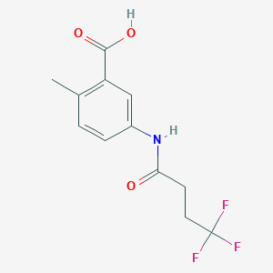 molecular formula C12H12F3NO3 B7581608 2-Methyl-5-(4,4,4-trifluorobutanoylamino)benzoic acid 