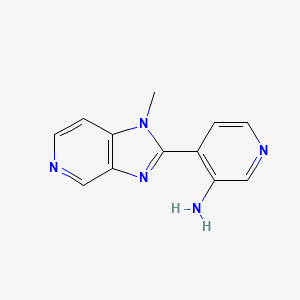 molecular formula C12H11N5 B7581613 4-(1-Methylimidazo[4,5-c]pyridin-2-yl)pyridin-3-amine 