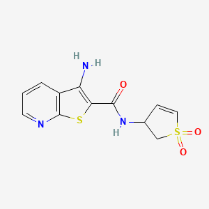 molecular formula C12H11N3O3S2 B7581620 3-amino-N-(1,1-dioxo-2,3-dihydrothiophen-3-yl)thieno[2,3-b]pyridine-2-carboxamide 