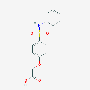 molecular formula C14H17NO5S B7581652 2-[4-(Cyclohex-3-en-1-ylsulfamoyl)phenoxy]acetic acid 