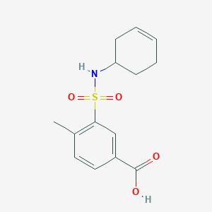 molecular formula C14H17NO4S B7581659 3-(Cyclohex-3-en-1-ylsulfamoyl)-4-methylbenzoic acid 