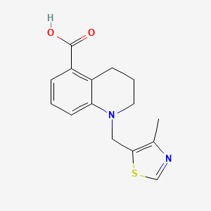 molecular formula C15H16N2O2S B7581673 1-[(4-methyl-1,3-thiazol-5-yl)methyl]-3,4-dihydro-2H-quinoline-5-carboxylic acid 