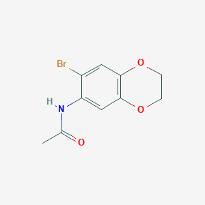 molecular formula C10H10BrNO3 B7581705 N-(7-bromo-2,3-dihydro-1,4-benzodioxin-6-yl)acetamide 