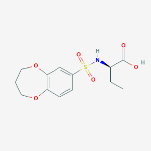 molecular formula C13H17NO6S B7581712 (2R)-2-(3,4-dihydro-2H-1,5-benzodioxepin-7-ylsulfonylamino)butanoic acid 
