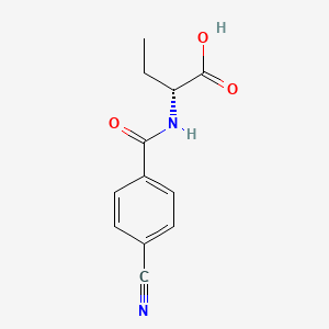 molecular formula C12H12N2O3 B7581720 (2R)-2-[(4-cyanobenzoyl)amino]butanoic acid 