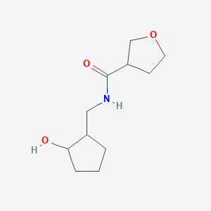 molecular formula C11H19NO3 B7581729 N-[(2-hydroxycyclopentyl)methyl]oxolane-3-carboxamide 