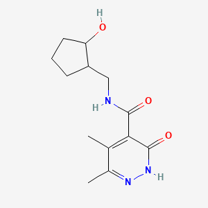 molecular formula C13H19N3O3 B7581731 N-[(2-hydroxycyclopentyl)methyl]-3,4-dimethyl-6-oxo-1H-pyridazine-5-carboxamide 