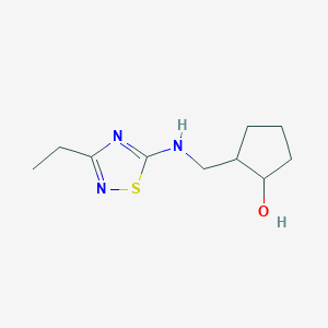 molecular formula C10H17N3OS B7581737 2-[[(3-Ethyl-1,2,4-thiadiazol-5-yl)amino]methyl]cyclopentan-1-ol 