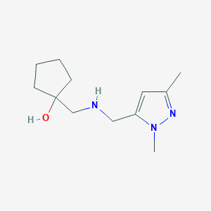 molecular formula C12H21N3O B7581751 1-[[(2,5-Dimethylpyrazol-3-yl)methylamino]methyl]cyclopentan-1-ol 