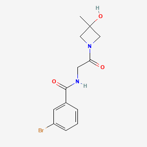 molecular formula C13H15BrN2O3 B7581797 3-bromo-N-[2-(3-hydroxy-3-methylazetidin-1-yl)-2-oxoethyl]benzamide 