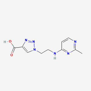 molecular formula C10H12N6O2 B7581859 1-[2-[(2-Methylpyrimidin-4-yl)amino]ethyl]triazole-4-carboxylic acid 