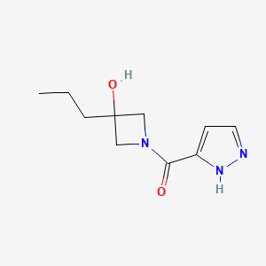 molecular formula C10H15N3O2 B7581865 (3-hydroxy-3-propylazetidin-1-yl)-(1H-pyrazol-5-yl)methanone 