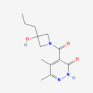 molecular formula C13H19N3O3 B7581883 5-(3-hydroxy-3-propylazetidine-1-carbonyl)-3,4-dimethyl-1H-pyridazin-6-one 