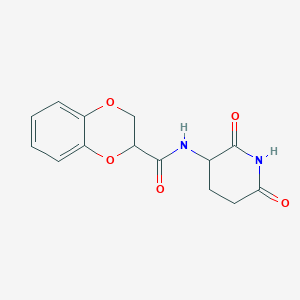 molecular formula C14H14N2O5 B7581886 N-(2,6-dioxopiperidin-3-yl)-2,3-dihydro-1,4-benzodioxine-3-carboxamide 