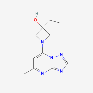 molecular formula C11H15N5O B7581896 3-Ethyl-1-(5-methyl-[1,2,4]triazolo[1,5-a]pyrimidin-7-yl)azetidin-3-ol 