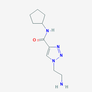 molecular formula C10H17N5O B7581903 1-(2-Amino-ethyl)-1H-[1,2,3]triazole-4-carboxylic acid cyclopentylamide 