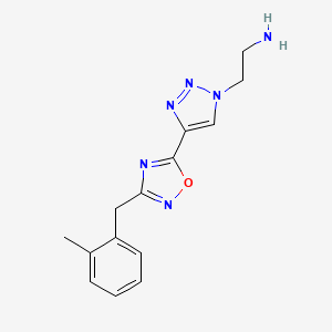 2-[4-[3-[(2-Methylphenyl)methyl]-1,2,4-oxadiazol-5-yl]triazol-1-yl]ethanamine