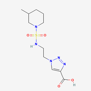 molecular formula C11H19N5O4S B7581908 1-[2-[(3-Methylpiperidin-1-yl)sulfonylamino]ethyl]triazole-4-carboxylic acid 