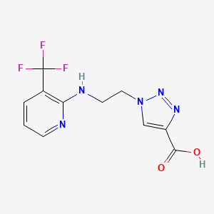 molecular formula C11H10F3N5O2 B7581924 1-[2-[[3-(Trifluoromethyl)pyridin-2-yl]amino]ethyl]triazole-4-carboxylic acid 