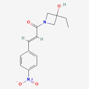 molecular formula C14H16N2O4 B7581948 (E)-1-(3-ethyl-3-hydroxyazetidin-1-yl)-3-(4-nitrophenyl)prop-2-en-1-one 