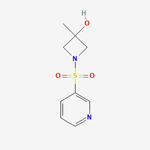 molecular formula C9H12N2O3S B7581955 3-Methyl-1-pyridin-3-ylsulfonylazetidin-3-ol 