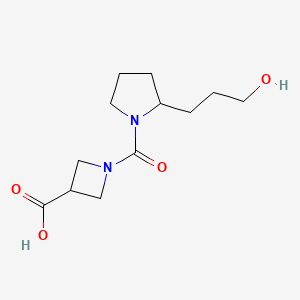 1-[2-(3-Hydroxypropyl)pyrrolidine-1-carbonyl]azetidine-3-carboxylic acid