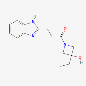 molecular formula C15H19N3O2 B7581968 3-(1H-benzimidazol-2-yl)-1-(3-ethyl-3-hydroxyazetidin-1-yl)propan-1-one 
