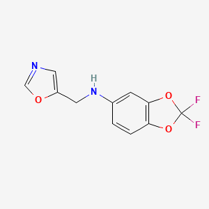 molecular formula C11H8F2N2O3 B7581994 2,2-difluoro-N-(1,3-oxazol-5-ylmethyl)-1,3-benzodioxol-5-amine 