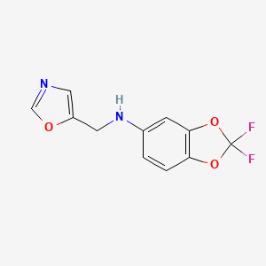 2,2-difluoro-N-(1,3-oxazol-5-ylmethyl)-1,3-benzodioxol-5-amine