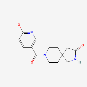 molecular formula C15H19N3O3 B7582017 8-(6-Methoxypyridine-3-carbonyl)-2,8-diazaspiro[4.5]decan-3-one 