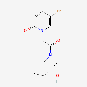 molecular formula C12H15BrN2O3 B7582024 5-Bromo-1-[2-(3-ethyl-3-hydroxyazetidin-1-yl)-2-oxoethyl]pyridin-2-one 