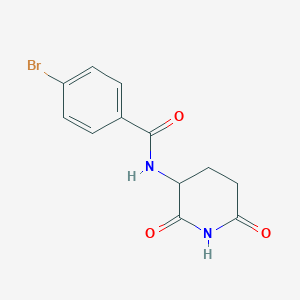 molecular formula C12H11BrN2O3 B7582029 4-溴-N-(2,6-二氧代哌啶-3-基)苯甲酰胺 