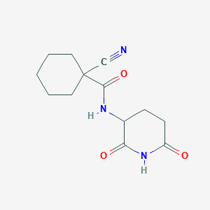 molecular formula C13H17N3O3 B7582041 1-cyano-N-(2,6-dioxopiperidin-3-yl)cyclohexane-1-carboxamide 