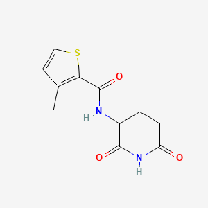 molecular formula C11H12N2O3S B7582046 N-(2,6-dioxopiperidin-3-yl)-3-methylthiophene-2-carboxamide 