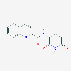 molecular formula C15H13N3O3 B7582072 N-(2,6-dioxopiperidin-3-yl)quinoline-2-carboxamide 